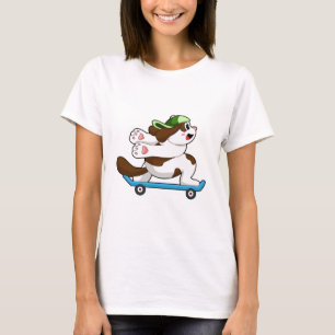 Dog as Skater with Skateboard T-Shirt