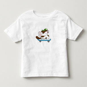 Dog as Skater with Skateboard Toddler T-Shirt
