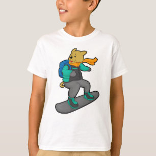 Dog as Snowboarder with Snowboard & Backpack T-Shirt