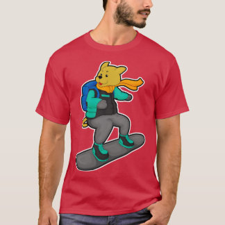 Dog as Snowboarder with Snowboard Backpack T-Shirt
