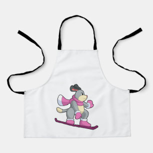 Dog as Snowboarder with Sonowboard Apron