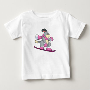 Dog as Snowboarder with Sonowboard Baby T-Shirt