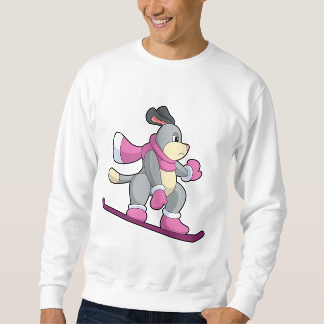 Dog as Snowboarder with Sonowboard Sweatshirt (Front)