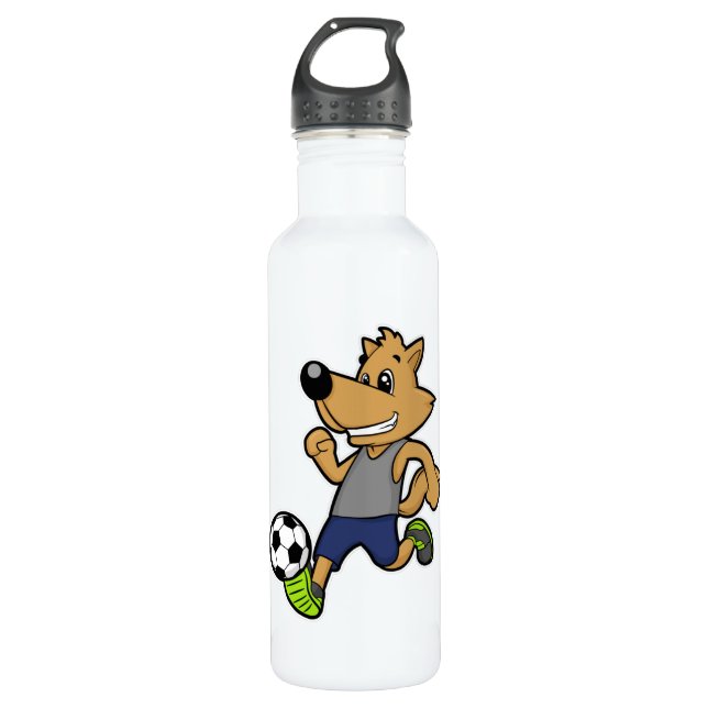 Dog as Soccer player at Soccer 710 Ml Water Bottle (Front)