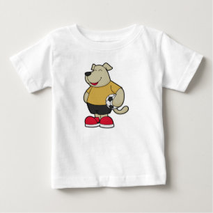 Dog as Soccer player with Soccer ball Baby T-Shirt
