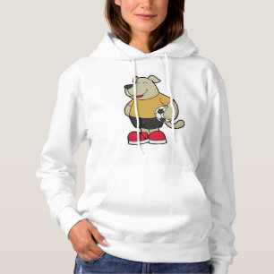 Dog as Soccer player with Soccer ball Hoodie