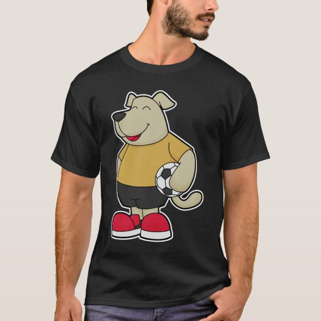Dog as Soccer player with Soccer ball T-Shirt (Front)