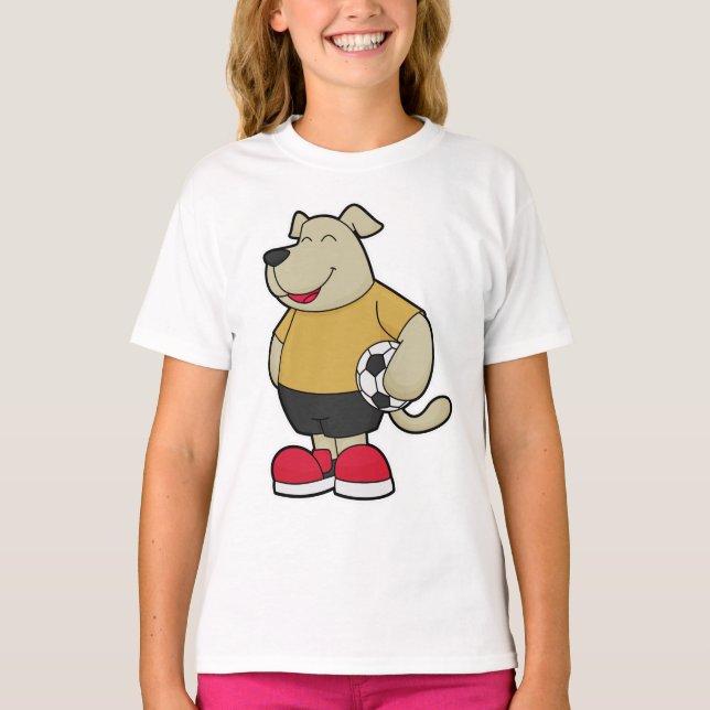 Dog as Soccer player with Soccer ball T-Shirt (Front)