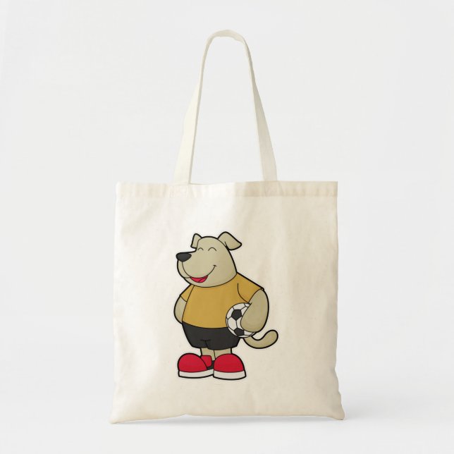 Dog as Soccer player with Soccer ball Tote Bag (Front)