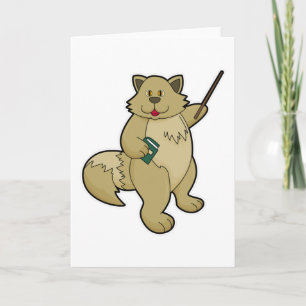 Dog as Teacher with Book & Pointer Card