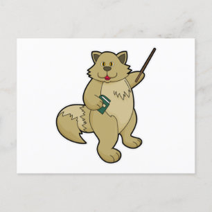 Dog as Teacher with Book & Pointer Postcard