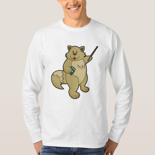 Dog as Teacher with Book & Pointer T-Shirt (Front)