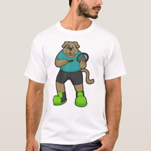 Dog as Tennis player with Tennis racket T-Shirt