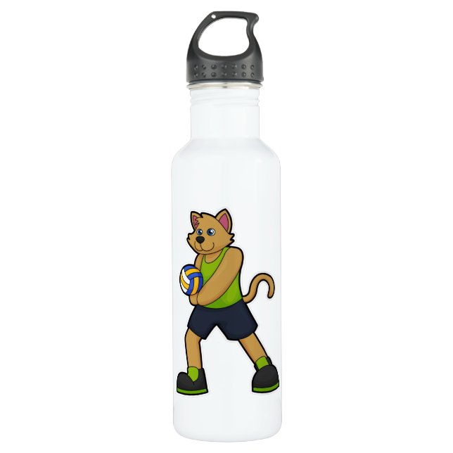 Dog as Volleyball player with Volleyball 710 Ml Water Bottle (Front)