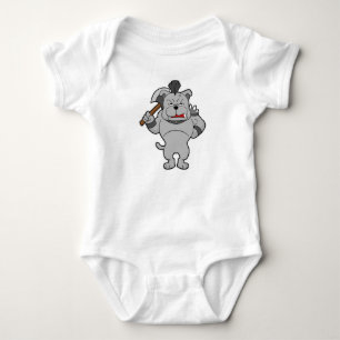 Dog as Warrior with Axe Baby Bodysuit