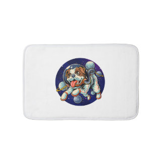 Dog Astronaut, space dog Bath Mat