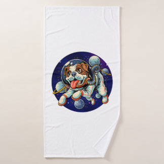 Dog Astronaut, space dog Bath Towel