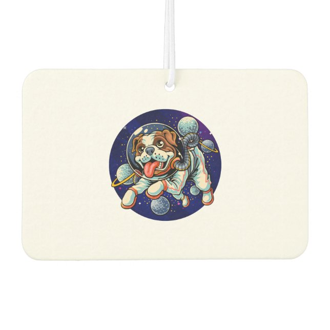 Dog Astronaut, space dog Car Air Freshener (Front)