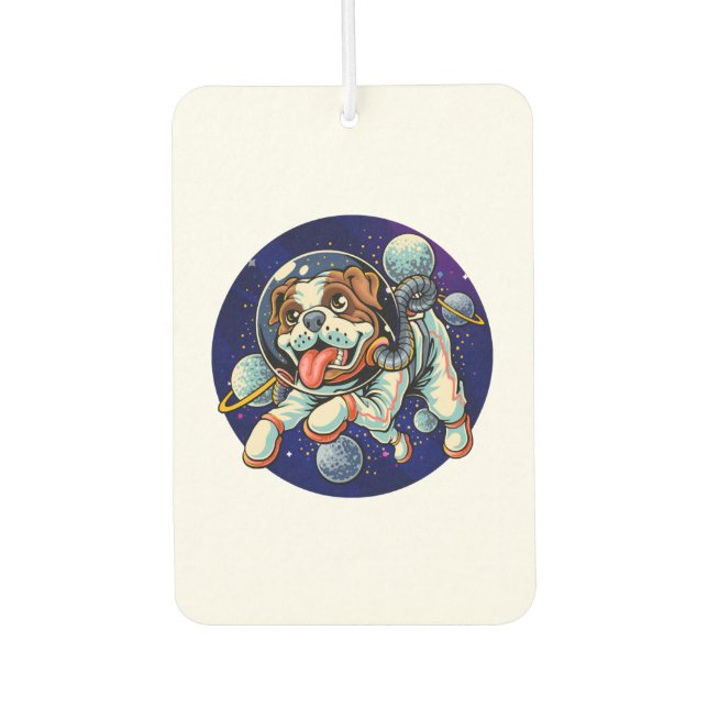Dog Astronaut, space dog Car Air Freshener (Front)