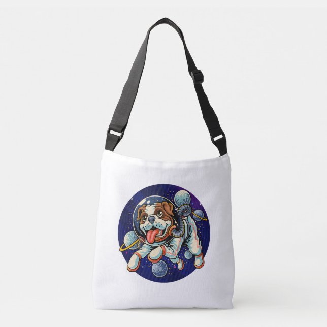 Dog Astronaut, space dog Crossbody Bag (Front)