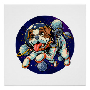 Dog Astronaut, space dog Poster