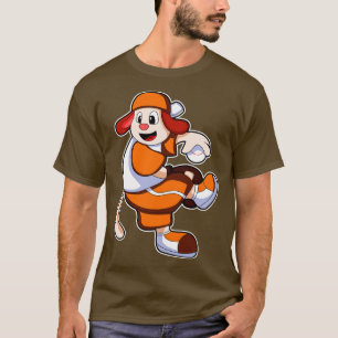 Dog at Baseball Sports Cap T-Shirt
