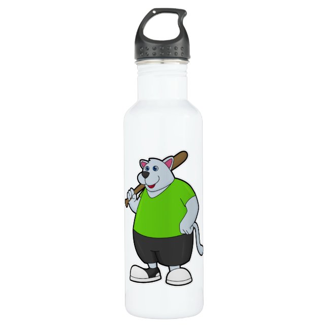 Dog at Baseball with Baseball bat 710 Ml Water Bottle (Front)