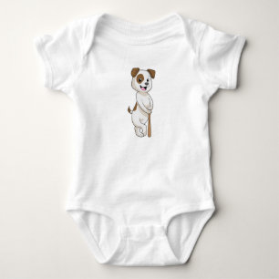 Dog at Baseball with Baseball bat Baby Bodysuit