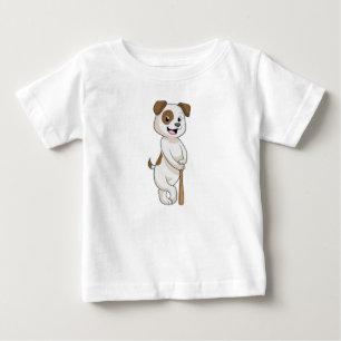 Dog at Baseball with Baseball bat Baby T-Shirt