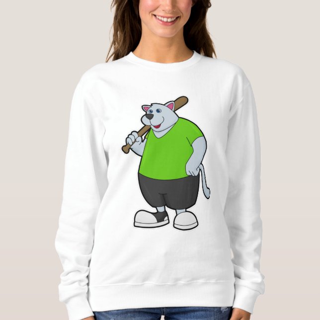 Dog at Baseball with Baseball bat Sweatshirt (Front)