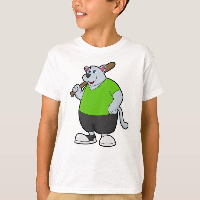 Dog at Baseball with Baseball bat T-Shirt (Front)