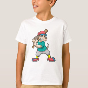 Dog at Baseball with Baseball bat T-Shirt