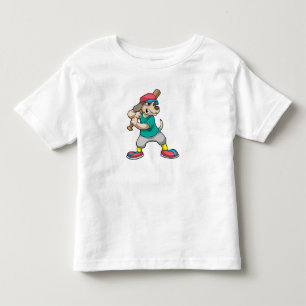 Dog at Baseball with Baseball bat Toddler T-Shirt