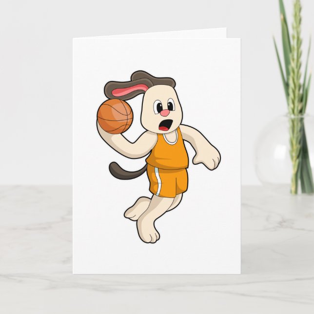 Dog at Basketball Sports Card (Front)