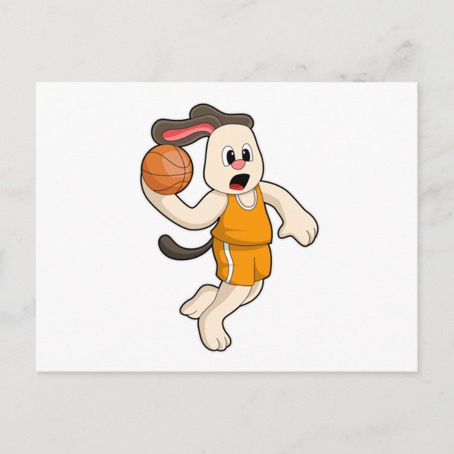 Dog at Basketball Sports Postcard (Front)