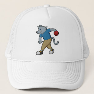 Dog at Bowling with Bowling ball Trucker Hat