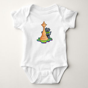 Dog at Chess with Chess piece Queen Baby Bodysuit