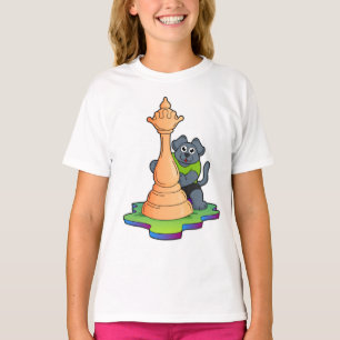 Dog at Chess with Chess piece Queen T-Shirt