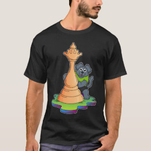 Dog at Chess with Chess piece Queen T-Shirt