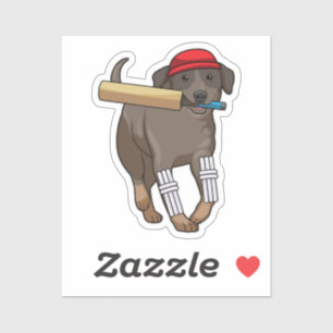 Dog at Cricket with Cricket bat