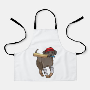 Dog at Cricket with Cricket bat Apron