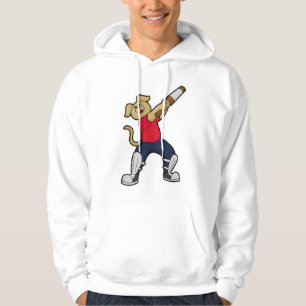 Dog at Cricket with Cricket bat Hoodie