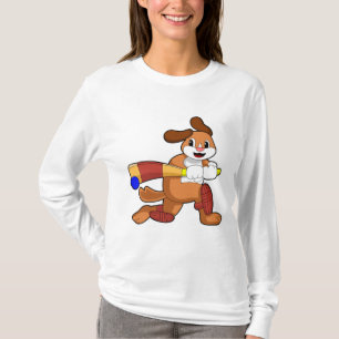 Dog at Cricket with Cricket bat T-Shirt