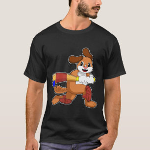 Dog at Cricket with Cricket bat T-Shirt