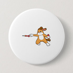 Dog at Darts with Dart.PNG 7.5 Cm Round Badge
