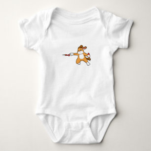Dog at Darts with Dart.PNG Baby Bodysuit