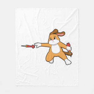 Dog at Darts with Dart.PNG Fleece Blanket
