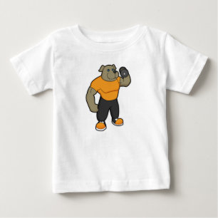 Dog at Fitness with Dumbbell Baby T-Shirt