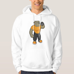 Dog at Fitness with Dumbbell Hoodie