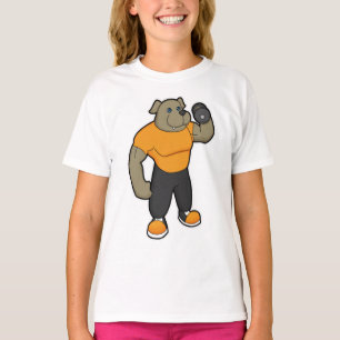 Dog at Fitness with Dumbbell T-Shirt